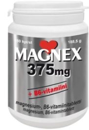 Magnex 375 mg + B6-vitamiini (180 tabl)